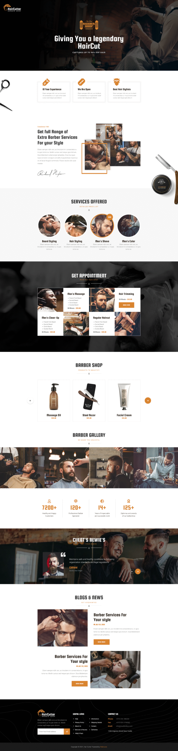hair cutter - barber WordPress theme